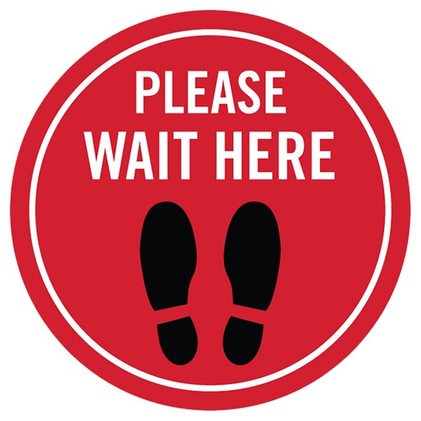 Identity Group Please Wait Here w/ Feet, Red, 15" 8495XR